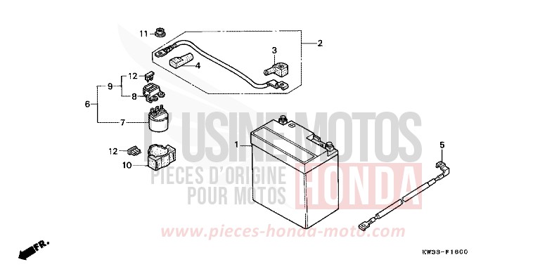 BATTERIE de Dominator 250 PEARL CRESCENT WHITE-A (NH139) 1990